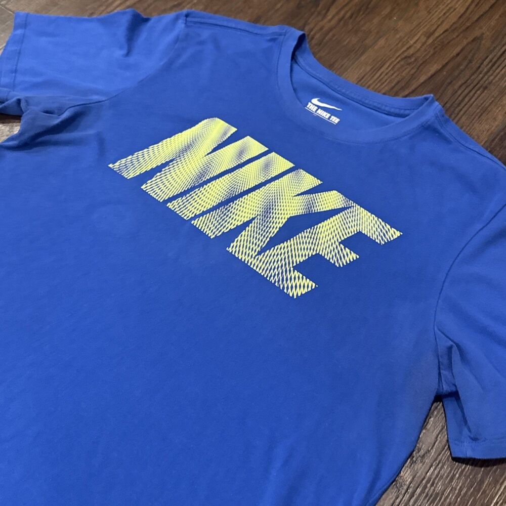 Nike DRI-FIT Graphic T-Shirt Men's Blue Short Sleeve Activewear Top Mens Large - Picture 3 of 7